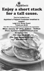 Winter Guard Flapjack Fundraiser @ Applebee's Restaurant | San Jose | California | United States