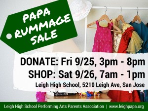 Rummage Sale Donations Accepted @ Leigh High School | San Jose | California | United States